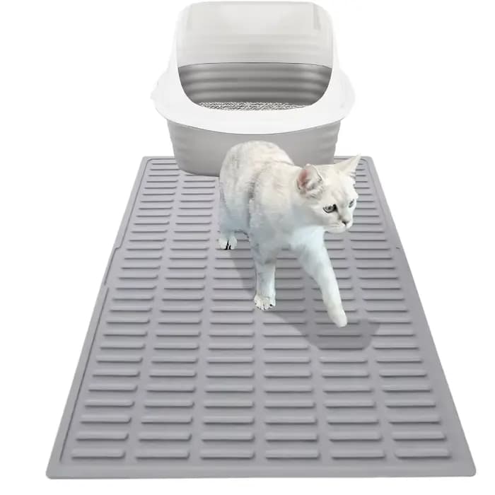 Tapis en silicone pour litière de chat, tapis antidérapant et imperméable pour animaux de compagnie, tapis en silicone résistant à l'usure et aux rayures, tapis filtrant pour sable