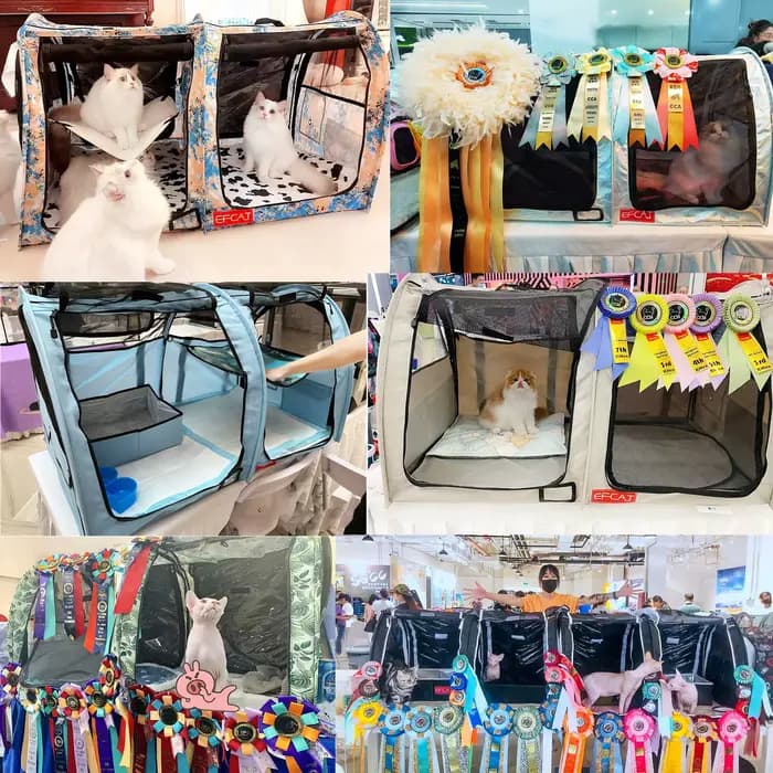 EFCAT Cage de spectacle pliable pour chat, grande tente, maison, salle de livraison de bétail, Cage d'exposition professionnelle Portable pour chat
