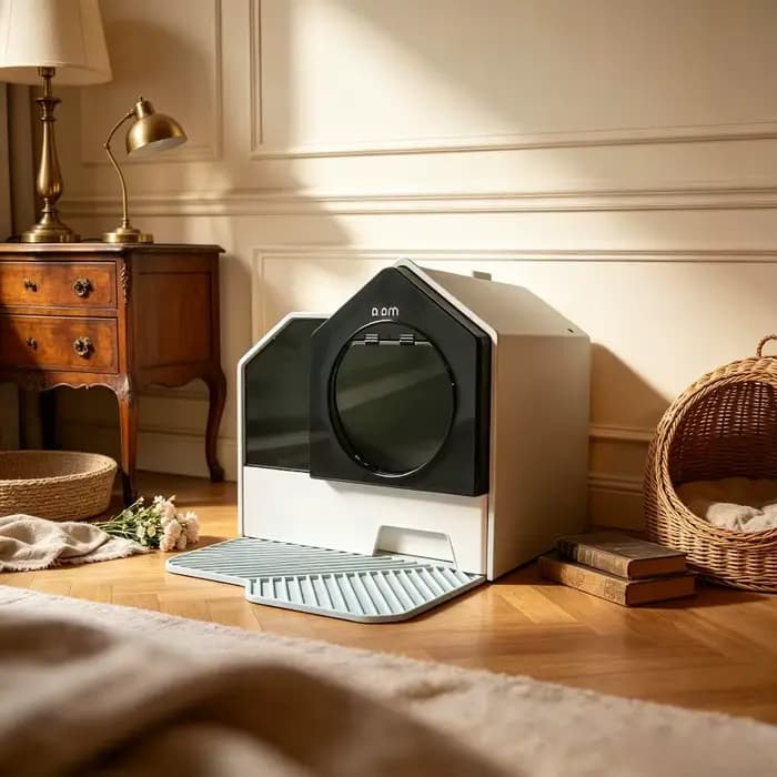 Bac à litière pour chat entièrement fermé surdimensionné, bac à litière anti-odeur de grande taille, armoire de rangement désodorisante extra-large pour chat.