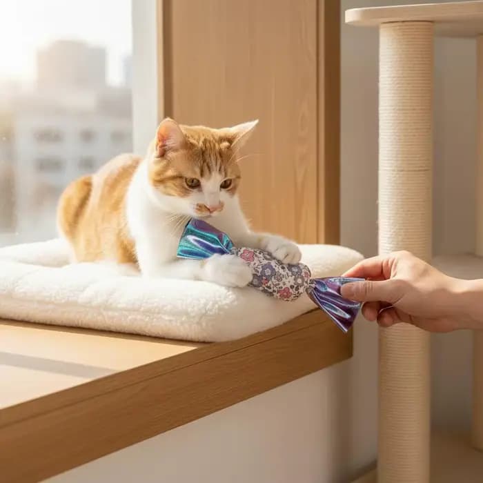 Jouet interactif durable à la menthe poivrée naturelle pour chats