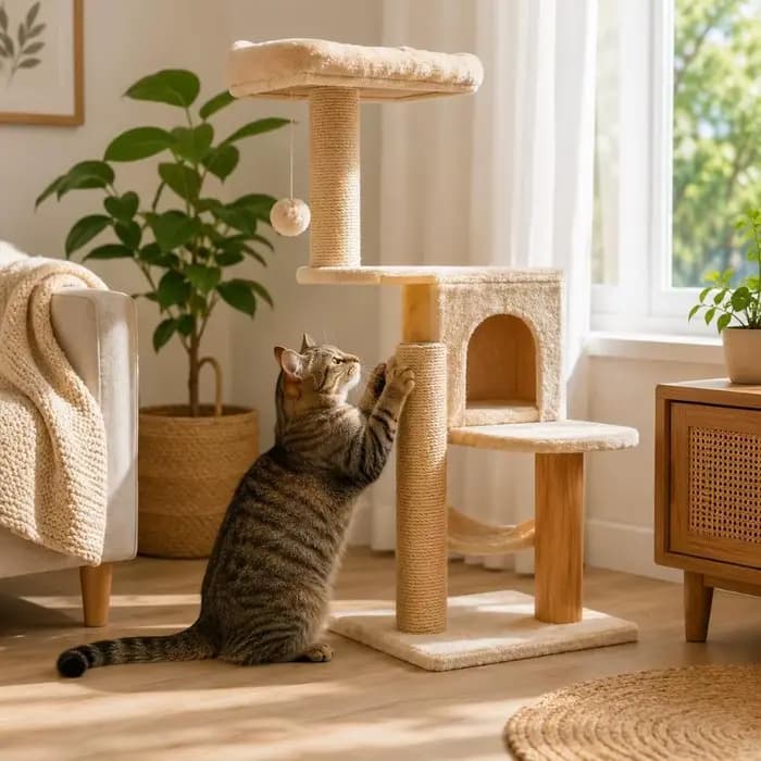 Poteau de remplacement en sisal naturel pour griffoir