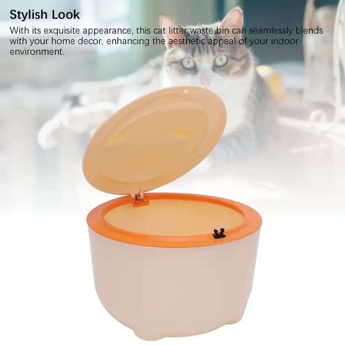 Poubelle à litière pour chat avec couvercle de type presse