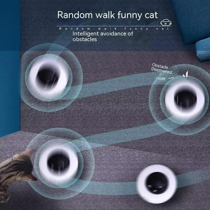 Jouet pour chat intelligent Teaser UFO plateau tournant pour animaux de compagnie attraper jouets d'entraînement USB