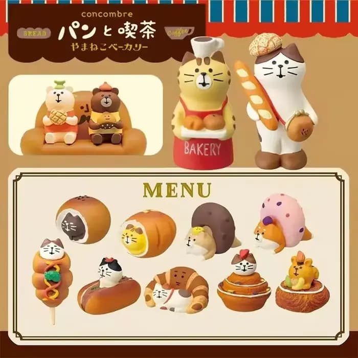 ZAKKA japonais chat nourriture boulangerie café décoration résine artisanat petits ornements Croissant beignet Dessert Cupcake Hot Dog ours