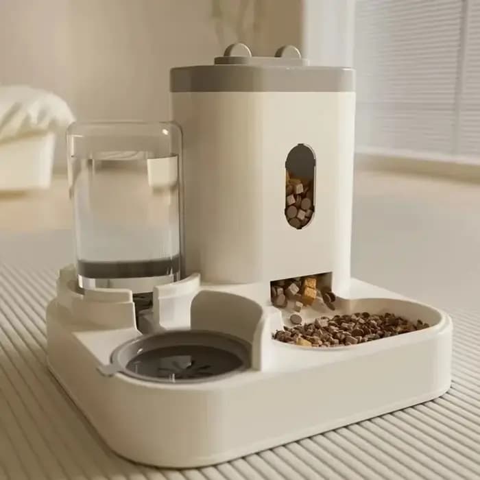 Mangeoire automatique bol de nourriture pour chien et chat avec fontaine d'eau grande capacité distributeur de stockage des aliments pour animaux de compagnie conteneur accessoires pour animaux de com