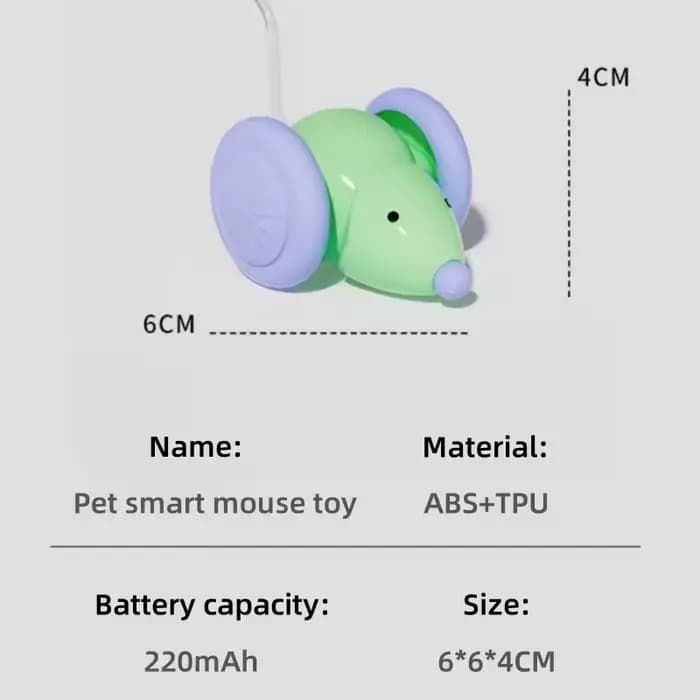 Jouet pour chat, souris intelligente interactive avec roues Extra larges