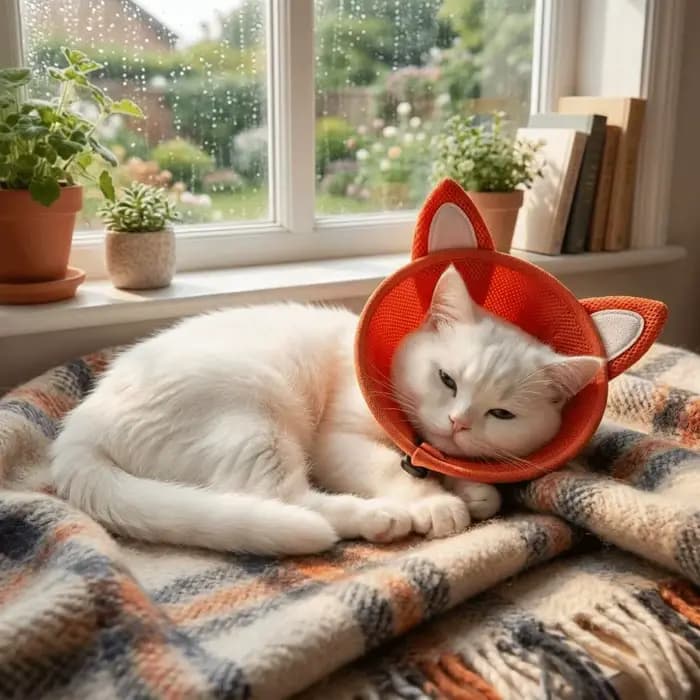 Collier Élisabeth Réglable pour Chat, Anti-Morsure, Doux, Protection du Cou, Forme Animale, Respirant, Collier Anti-Léchage pour Chien