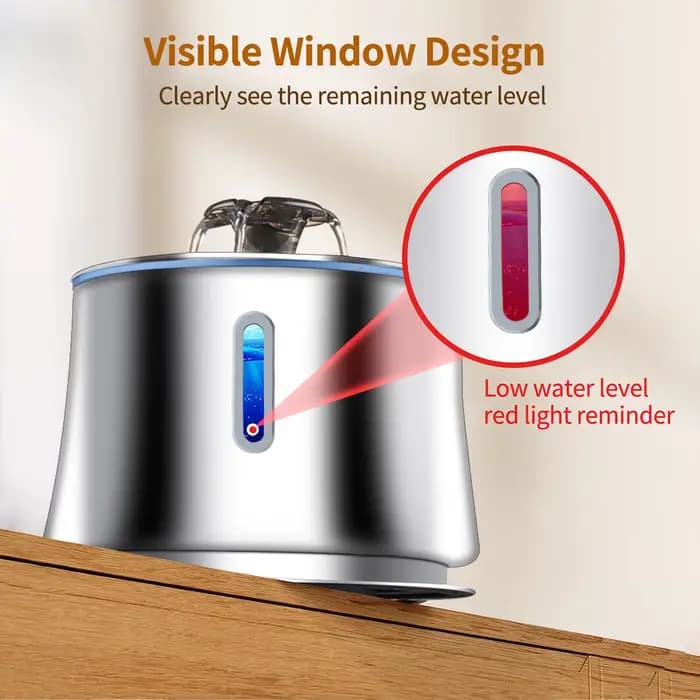 Petavista 2.5L fontaine d'eau pour chat en acier inoxydable automatique abreuvoir