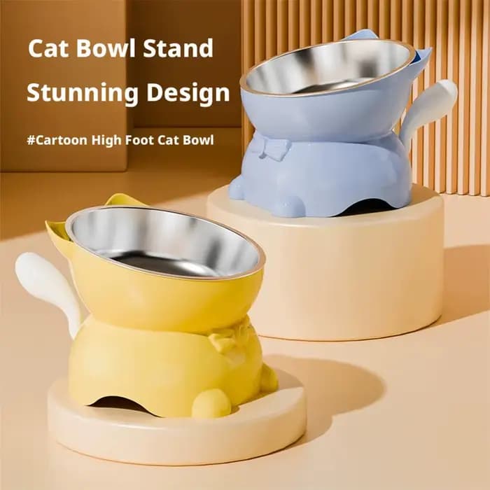 Bol pour chat créatif incliné, gamelles surélevées en acier inoxydable 304 pour chatons et chiots, gamelle inclinée pour protéger le cou du chat