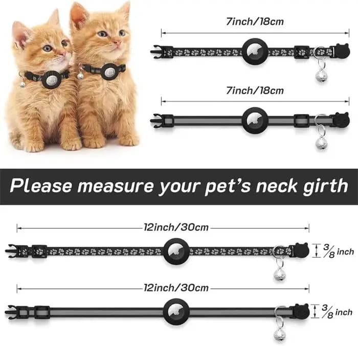 Collier pour chat compatible avec Apple Airtag avec clochette
