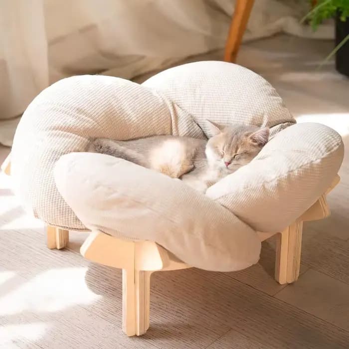 Lit pour chat en bois, petit canapé pour animaux de compagnie d'intérieur
