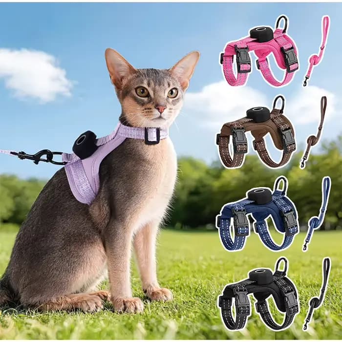 Harnais anti-évasion pour chat avec support AirTag