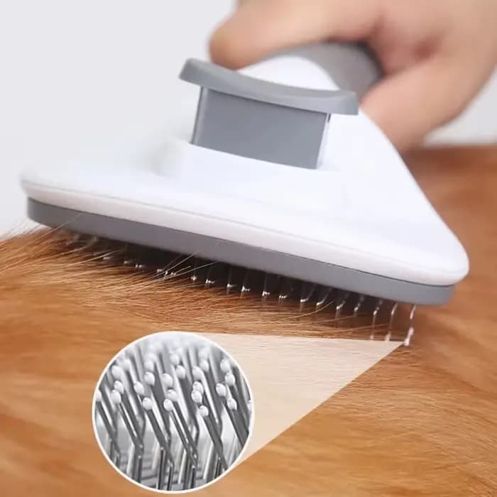 Brosse autonettoyante pour animaux de compagnie
