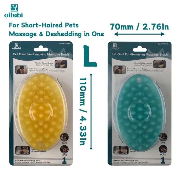 Brosse en caoutchouc souple Oitabi pour chiens et chats à poils courts