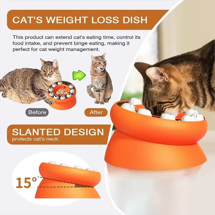 Bol interactif anti-étouffement pour chat