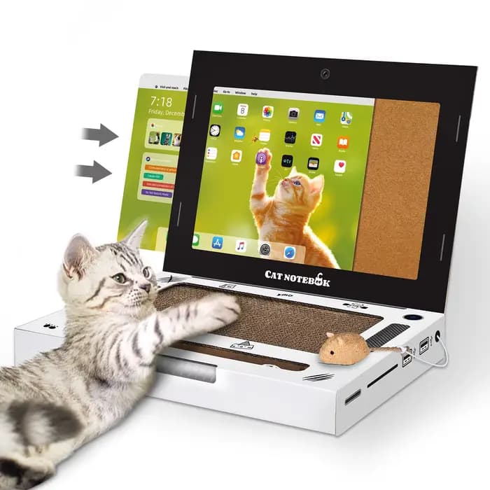 Grattoir pour chat en forme d'ordinateur portable