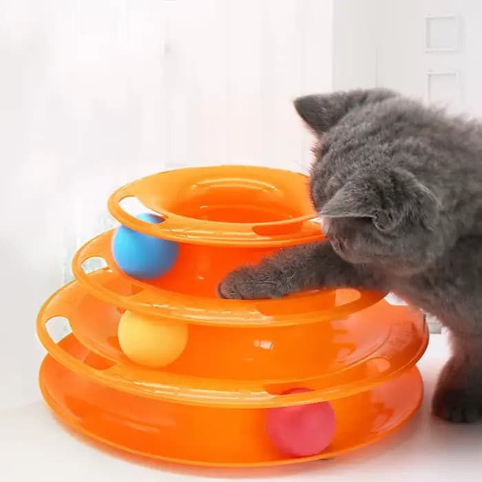 Plateau tournant en plastique pour chat