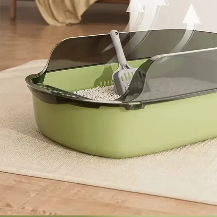 Bac à litière pour chat avec spatule