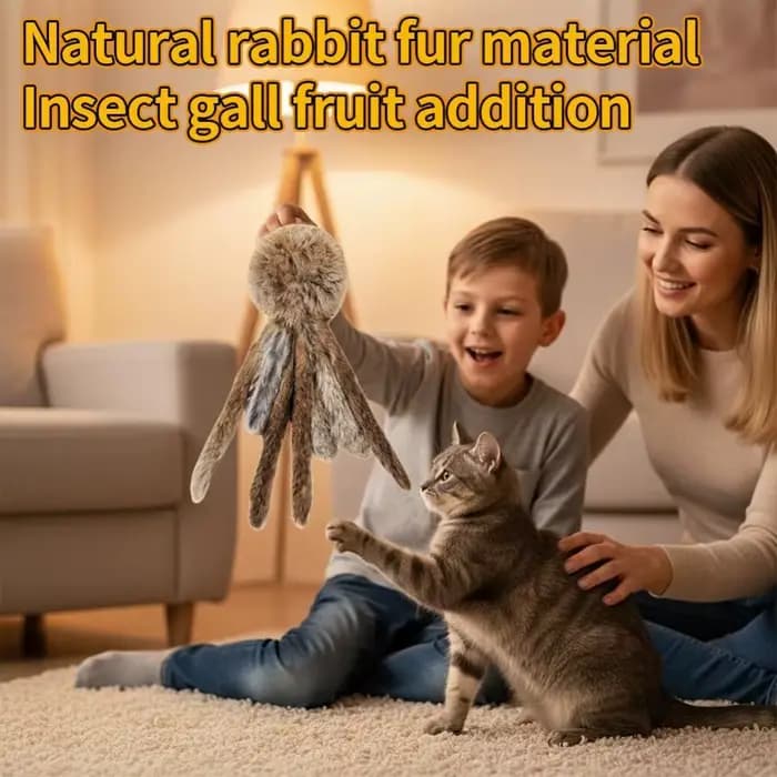 Jouets pour chats en fausse fourrure de lapin douce