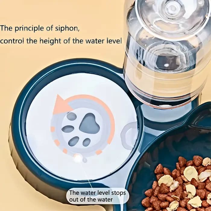 Ensemble de bols à eau et à nourriture pour animaux de compagnie avec mangeoire