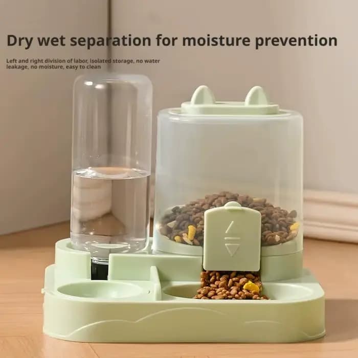 Bol pour chat mangeoire automatique avec conception anti-déversement avec fontaine d'eau distributeur de nourriture