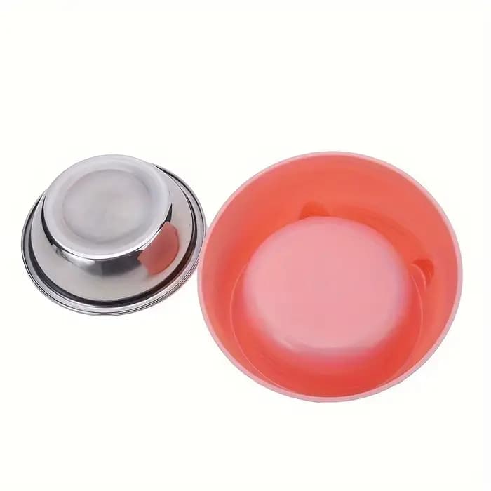 Bol pour chat 2 en 1 en acier inoxydable avec support - Design oreilles