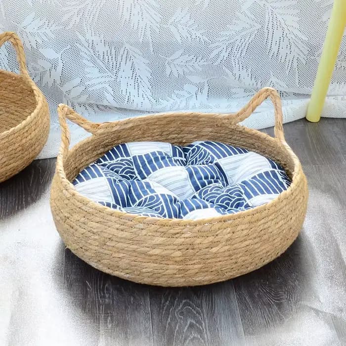 OUZEY rotin tissage chat panier animal de compagnie