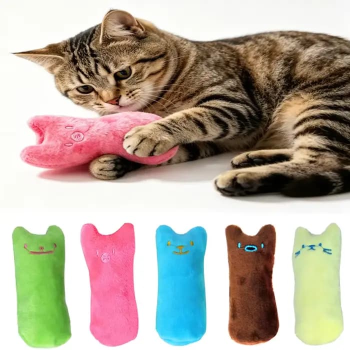 Jouet interactif en peluche à la catnip pour chats