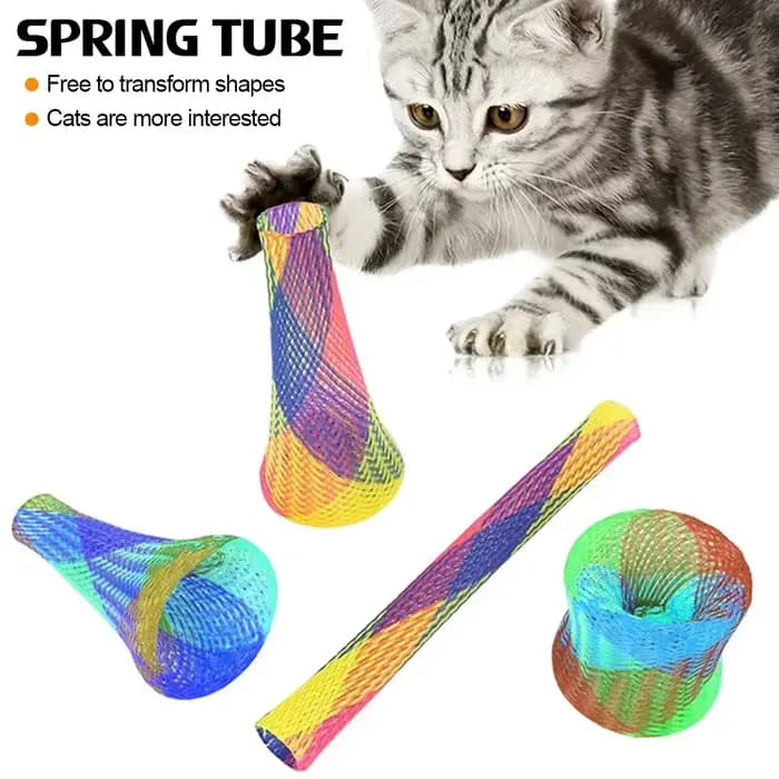 Tube télescopique coule en spirale flexible pour chat
