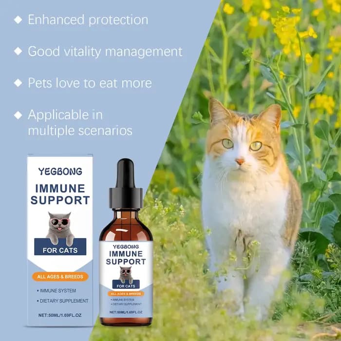 Yegbong 50 ml supplément vitaminique pour chat soins quotidiens pour aider à la nutrition, favoriser la croissance et soutenir la récupération du chat, gouttes de soins vitaminiques
