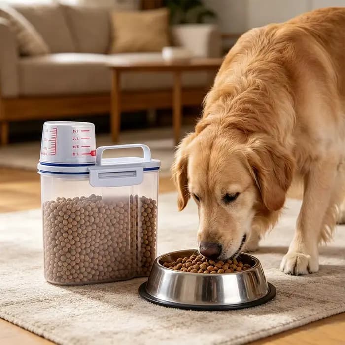 Conteneur à riz japonais hermétique pour aliments pour animaux de compagnie (chiens et chats) avec tasse graduée