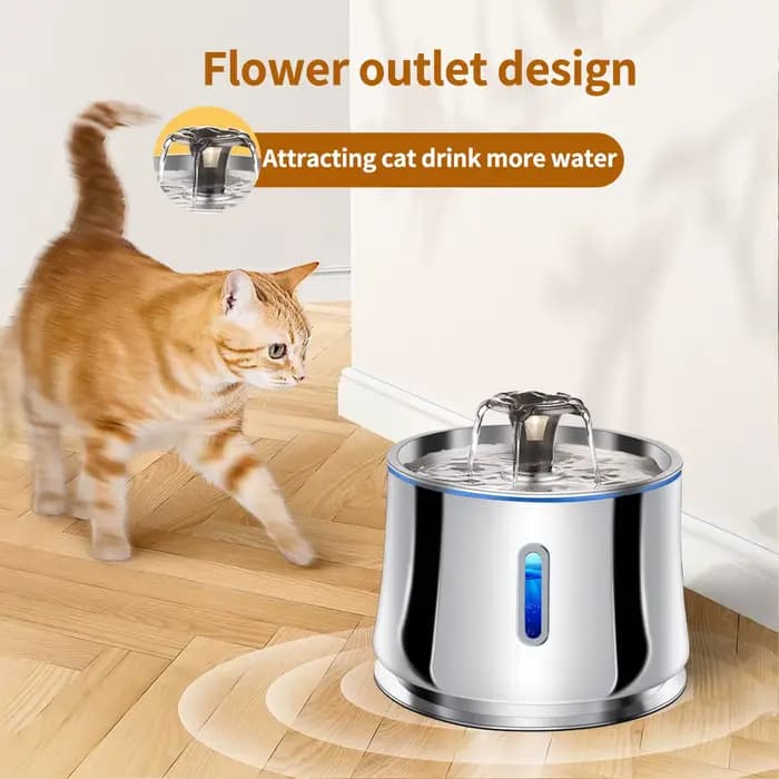 Fontaine d'eau en acier inoxydable pour chats et chiens