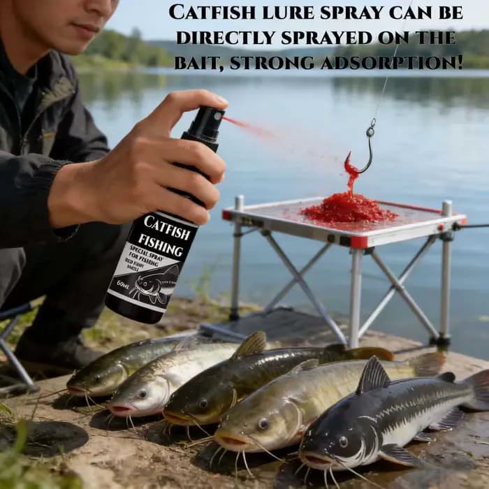 Spray spécial pour inducteur de poisson-chat, 60ml, atrayant au parfum de poisson rouge pour la pêche de rivière, du lac et de nuit, forte absorption, utilisation toutes saisons