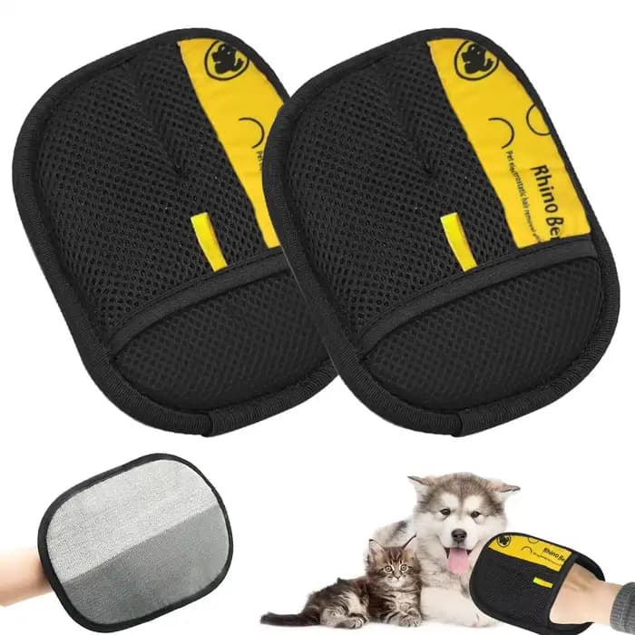 Gants de toilettage pour chat, brosse électrostatique pour enlever les poils d'animaux, pour nettoyer les canapés, les tapis et les vêtements, éliminateur de poils d'animaux double face