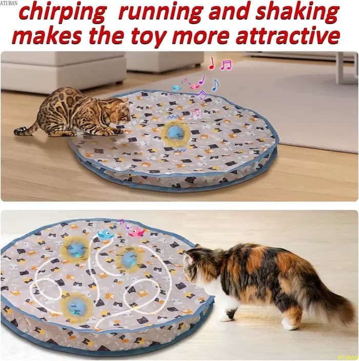 ATUBAN-Jouets électriques pour chats, cache-cache pour chaton, jouet coule activé par le mouvement, jouet d'exercice pour chats
