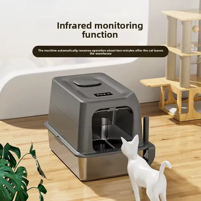 Bac à litière pour chat automatique autonettoyant