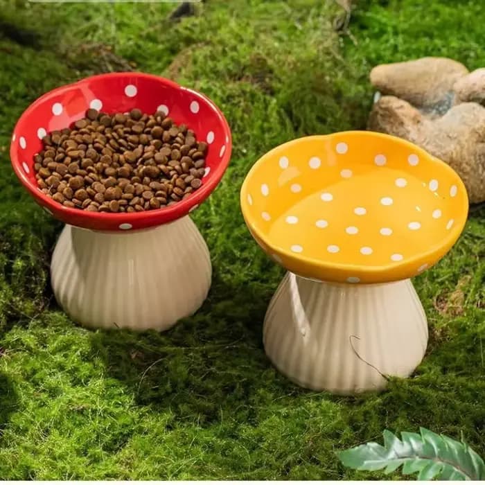 Bol à champignons bol d'alimentation pour chat en résine décoration de la maison Statues extérieures artisanat ornements