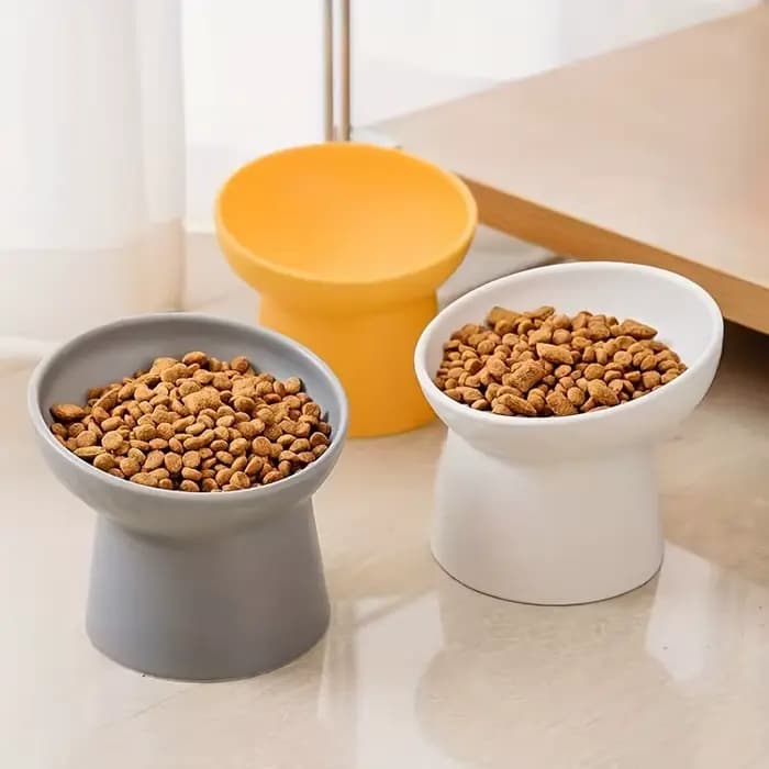 Bol en céramique pour chat, bol surélevé pour animaux de compagnie avec protection du cou, bol anti-étouffement pour chien, accessoires pour chat, fournitures pour animaux de compagnie