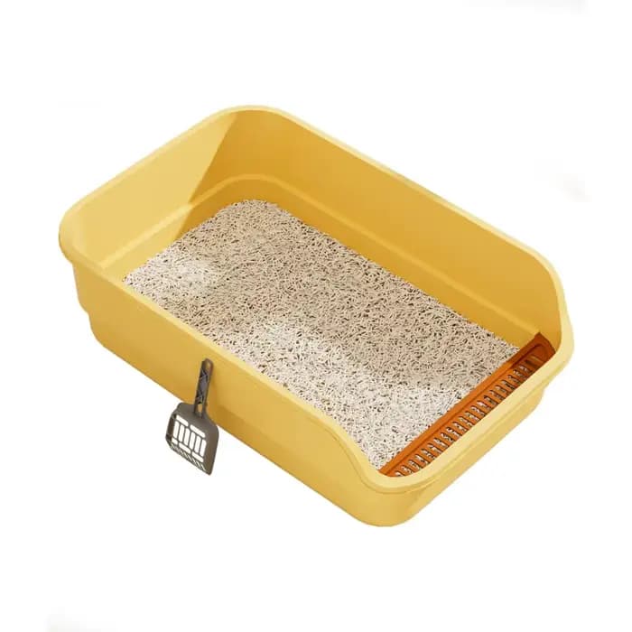 Bac à litière extra-large pour chat avec côtés hauts, semi-fermé, anti-éclaboussures, toilettes désodorisantes pour chat, fournitures pour animaux de compagnie