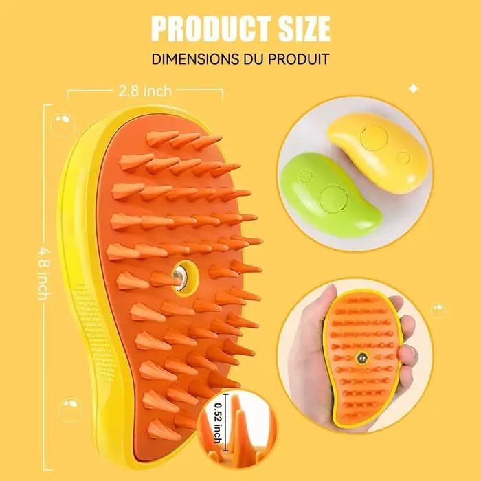 Brosse vapeur 3 en 1 pour chat, brosse à vapeur pour toilettage, pulvérisateur électrique pour Massage des chiens et des animaux de compagnie, nettoyage des cheveux, peignes de Massage