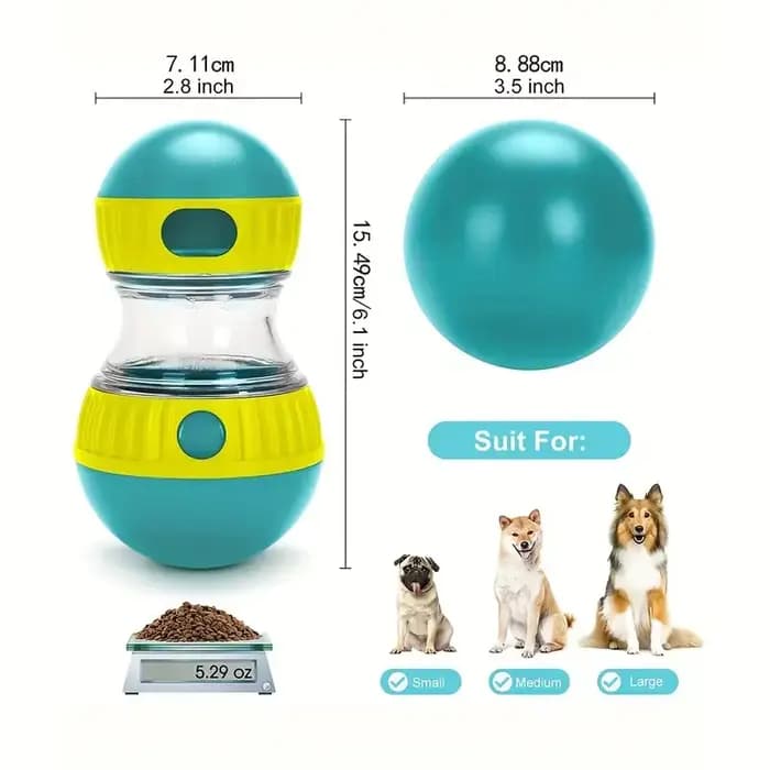 Jouet distributeur de friandises pour chien et chat, balle interactive de puzzle, convient à tous les types de mangeoires lentes, jouets pour animaux de compagnie pour un repas amusant et sain