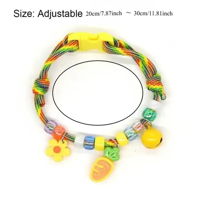 Collier coloré mignon pour animaux de compagnie, chaîne tressée réglable pour chat avec clochettes, bijoux pour animaux de compagnie, accessoires de costume pour animaux de compagnie