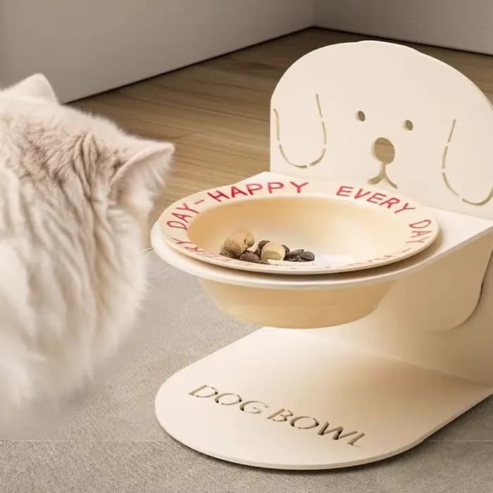 Bol en céramique anti-vomissement pour chat