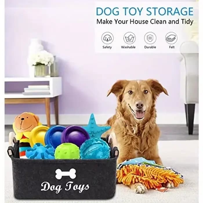 Boîte à jouets en feutre pour animaux de compagnie
