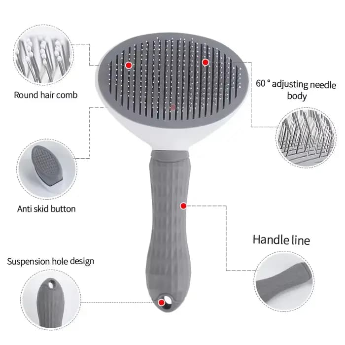 Brosse à cheveux pour chien et chat, peigne de toilettage et de soin pour chat, peigne en acier inoxydable pour cheveux longs, nettoyage des chiens, accessoires pour chiens