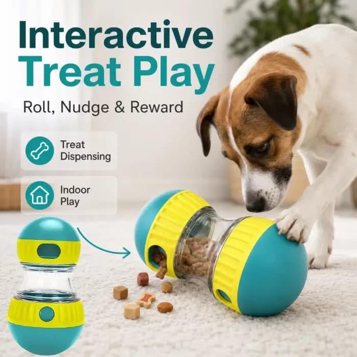 Jouet distributeur de friandises pour chien et chat, balle interactive de puzzle, convient à tous les types de mangeoires lentes, jouets pour animaux de compagnie pour un repas amusant et sain