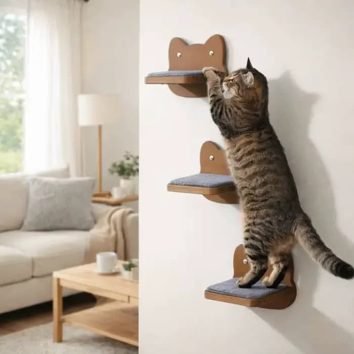 Étagères murales en bois pour chat