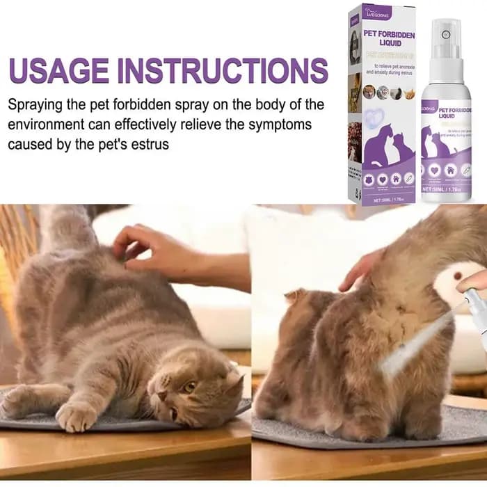Spray apaisant pour animaux de compagnie, prévention du hurlement, vaporisateur anti-anlande, apaise l'humeur, chiens et chats, fournitures pour animaux de compagnie, 50ml