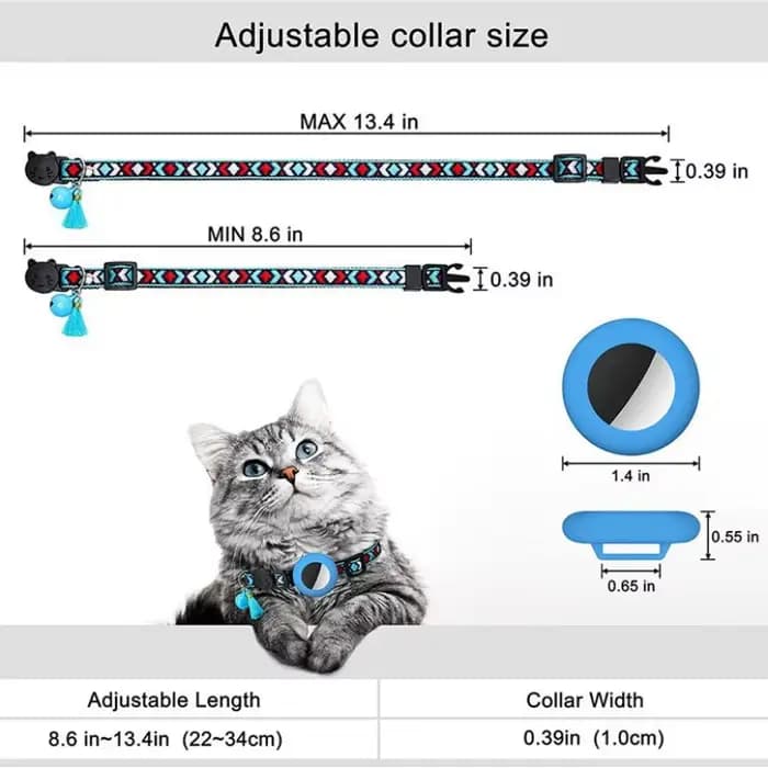 Collier pour chat détachable avec support GPS