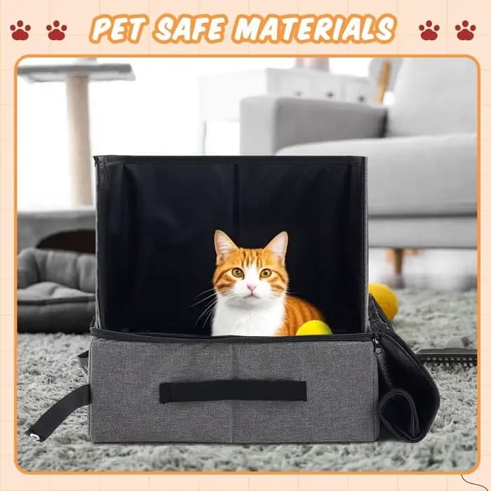 Bac à litière pliable Portable pour chat